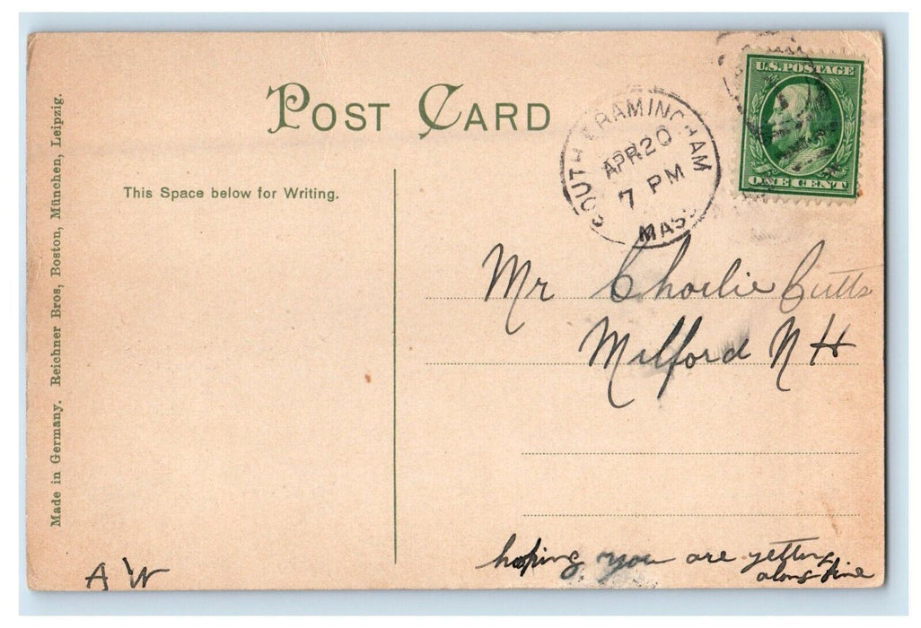 c1910's B. & A. R. R. Station South Framingham Massachusetts MA Antique Postcard