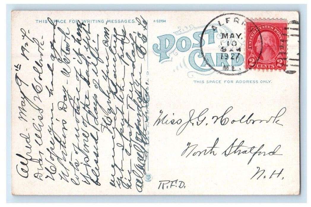 1927 M. C. R. R. Railroad Depot Station Gardiner Maine ME Vintage Postcard