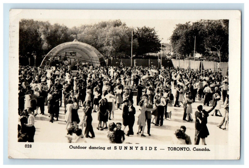 1947 Dancing Live Band Outdoors Ontario Canada RPPC Photo Antique Postcard
