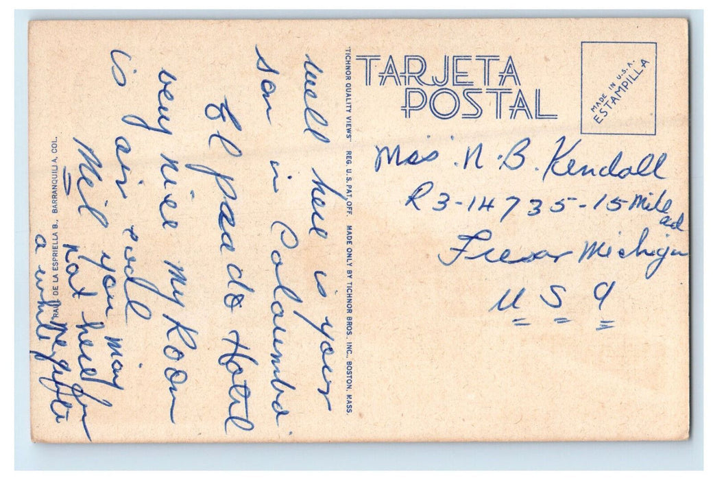 c1950s Calle De Un Barrio Residencial Barranquilla Colorado CO Postcard