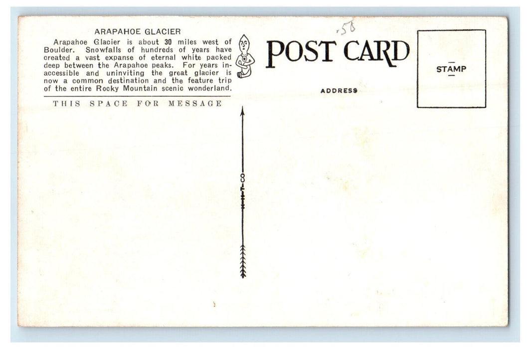 c1930s Arapahoe Glacier from Goose Lake Near Boulder Colorado CO Postcard