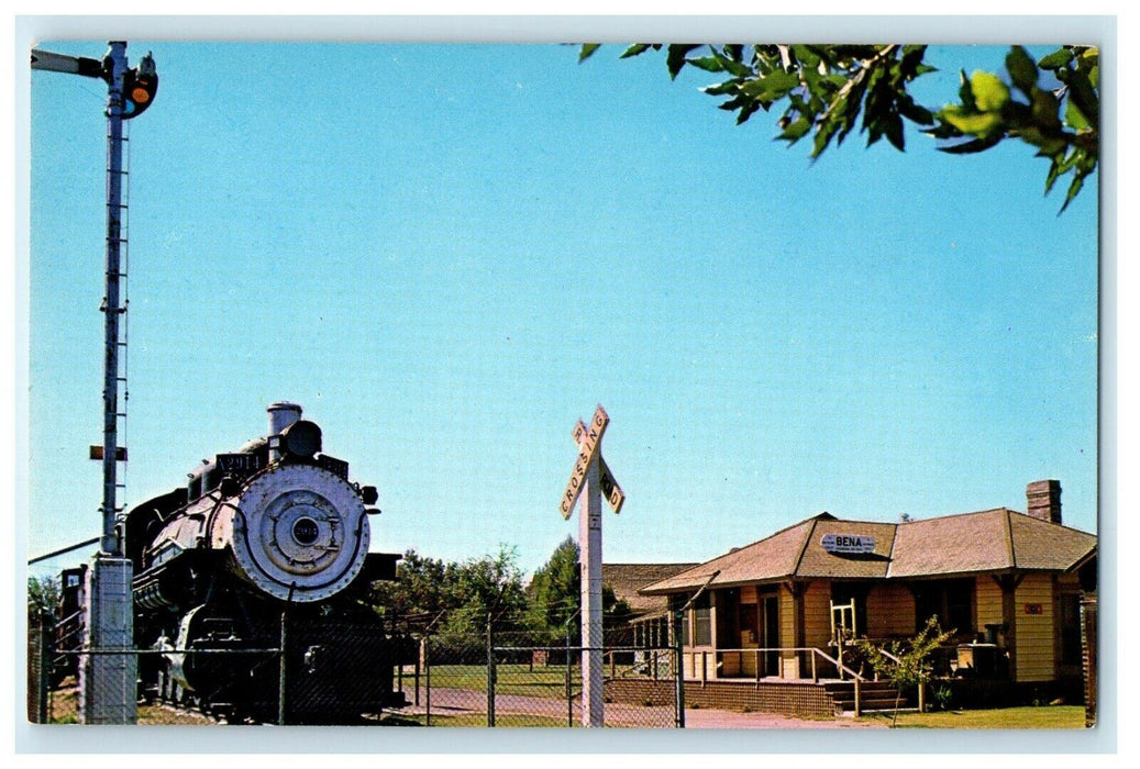 Bakersfield CA, Bena Station Railroad And Locomotive Kern County Museum Postcard