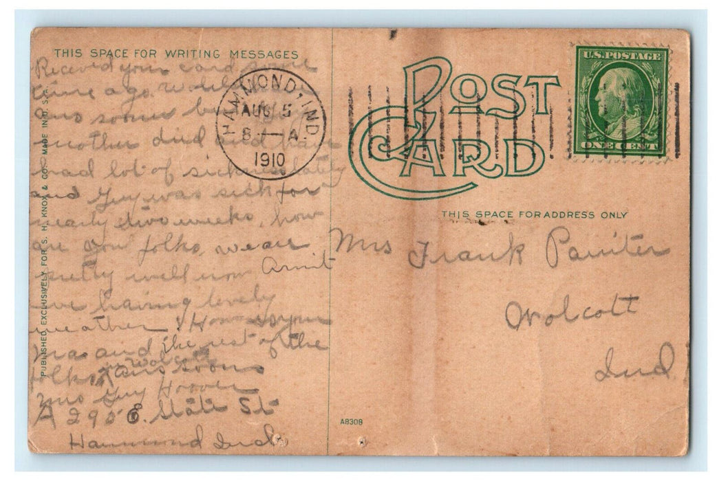 1910 St. Joseph's Church and School, Hammond Indiana IN Posted Antique Postcard