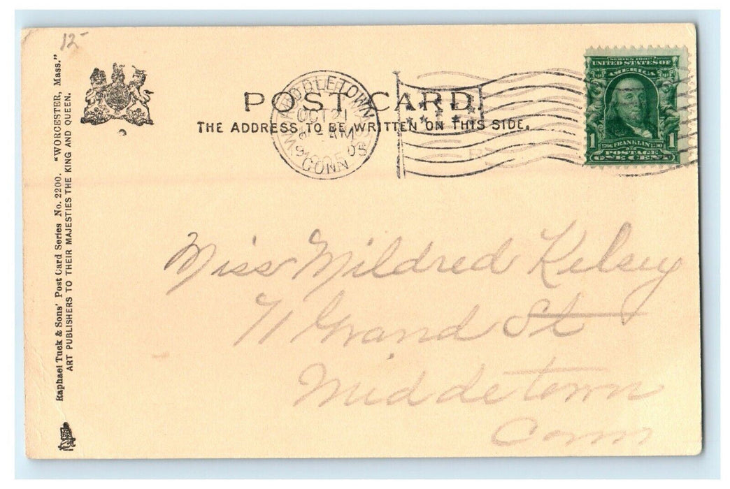 1905 Bancroft School, Worcester Massachusetts MA Antique Tuck Postcard