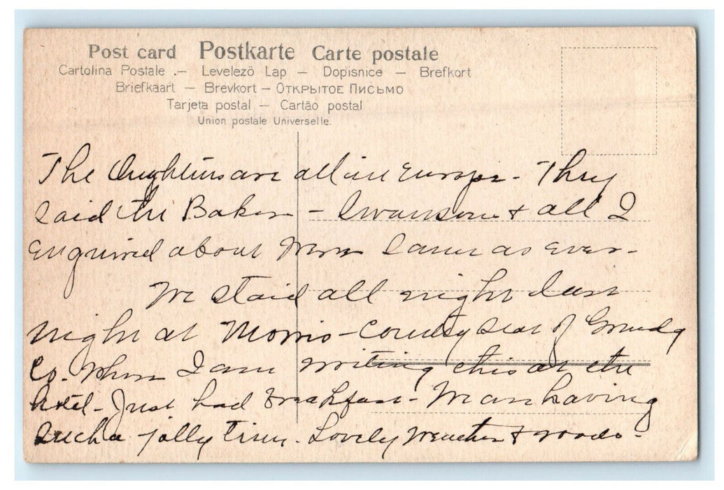 c1910s Residence of Jno R Oughton Dwight Illinois IL Posted Antique Postcard