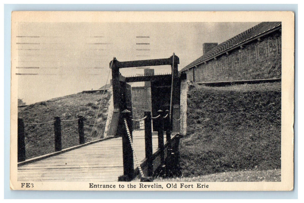 c1920 Entrance to the Revelin Old Fort Erie Ontario Canada CA Postcard