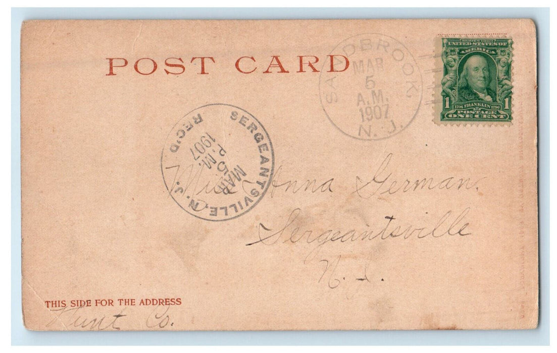 1907 Boulder Falls Boulder Canyon Colorado CO Sergeantsville NJ Postcard