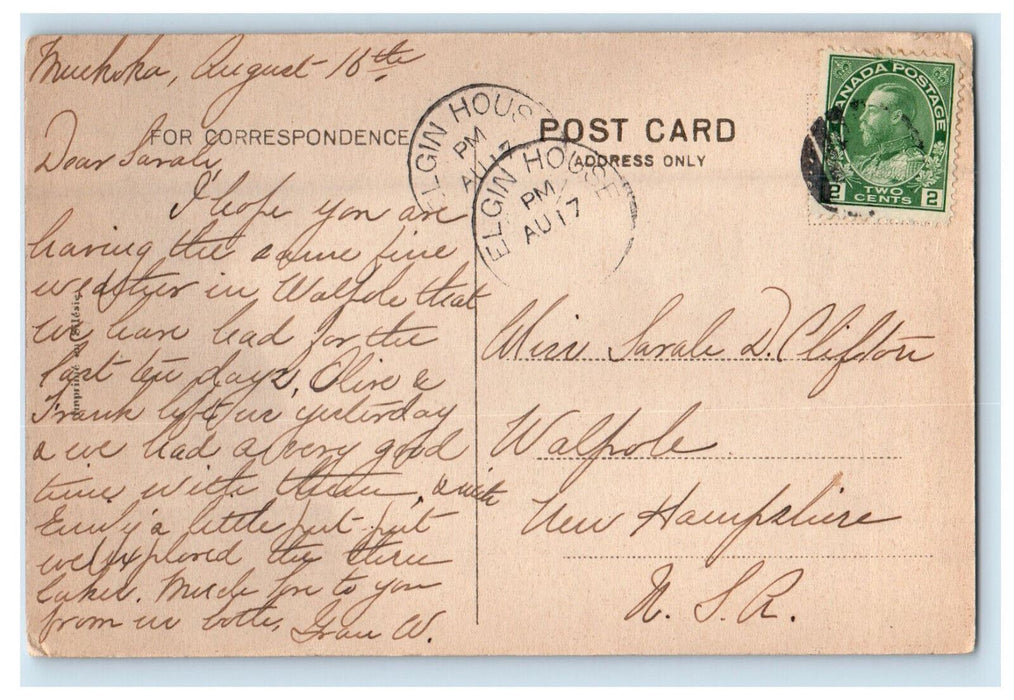 c1910 Picnic Island Joseph River Muskoka Lakes Canada CA Foreign Postcard