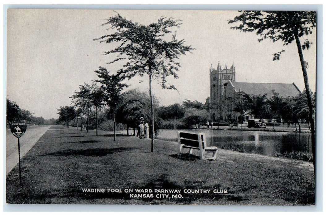 Wading Pool On Ward Parkway Country Club Kansas City Missouri MO Postcard