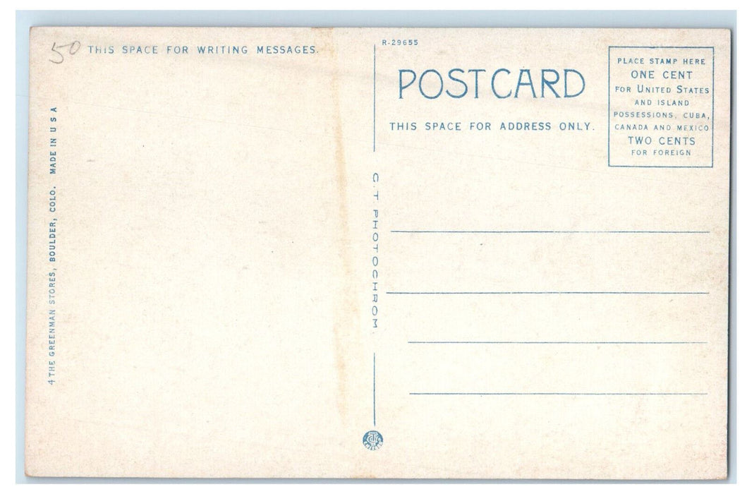 c1910 In The Canon, Rocky Road, Boulder Colorado CO Antique Postcard