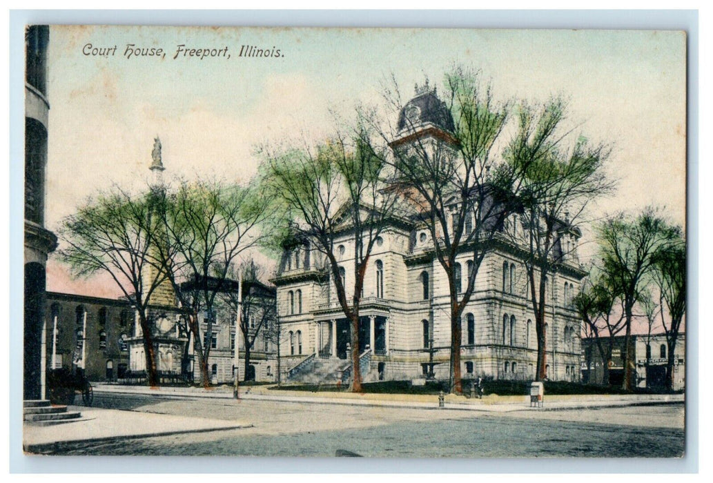 c1910's Court House Building Freeport Illinois IL Unposted Antique Postcard