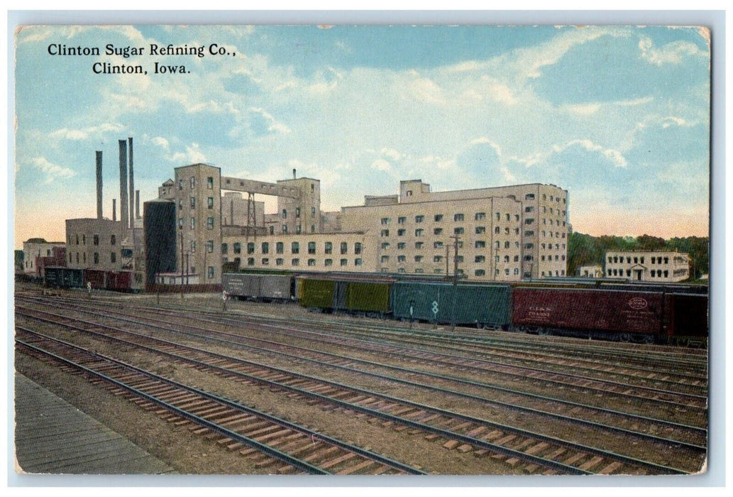 1945 Clinton Sugar Refining Co. Clinton Iowa IA Railway Unposted Postcard