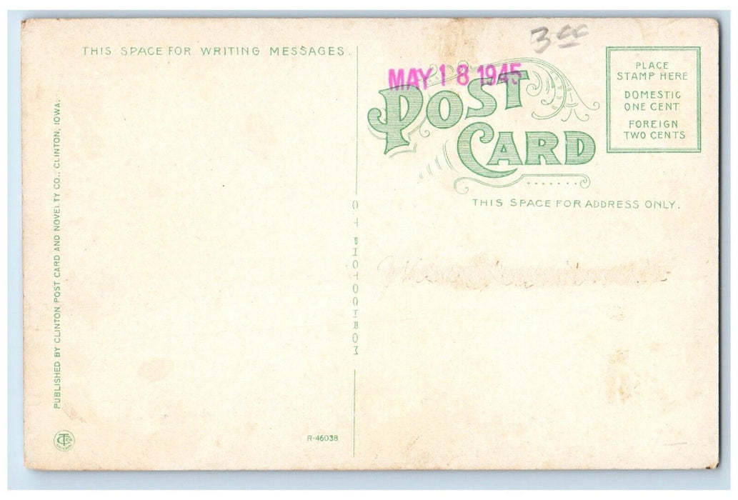 1945 Clinton Sugar Refining Co. Clinton Iowa IA Railway Unposted Postcard