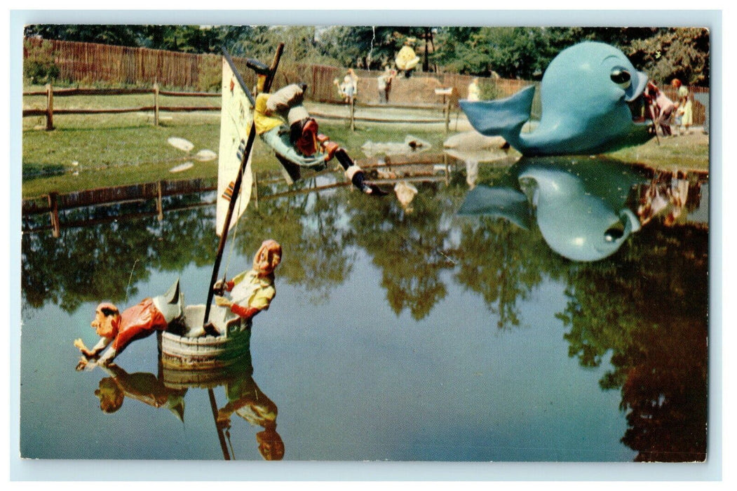 1956 Enchanted Forest Willie Whale Baltimore Maryland MD Unposted Postcard