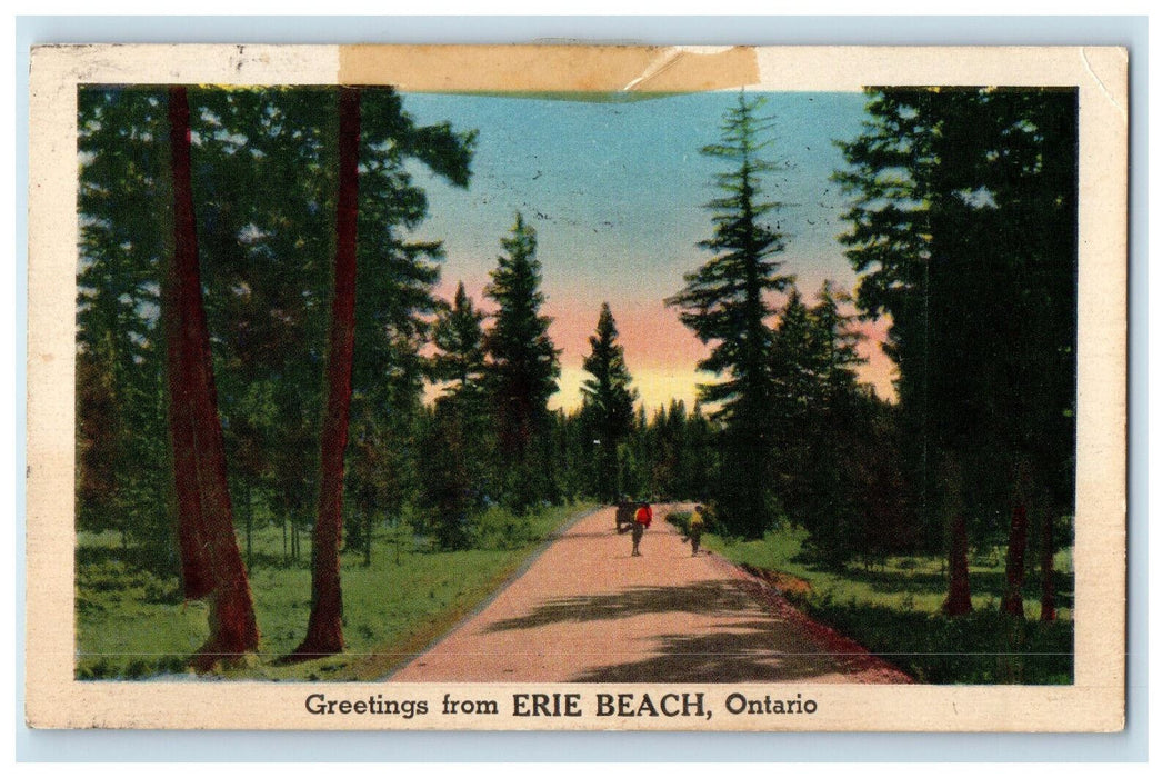 c1910 Road Scene, Greetings from Erie Beach Ontario Canada CA Foreign Postcard