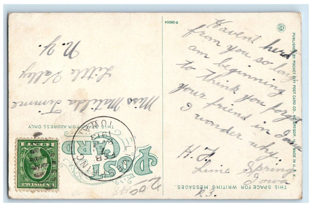 1913 Convent of the Assumption Cresco Iowa IA Lime Spring IA Posted Postcard