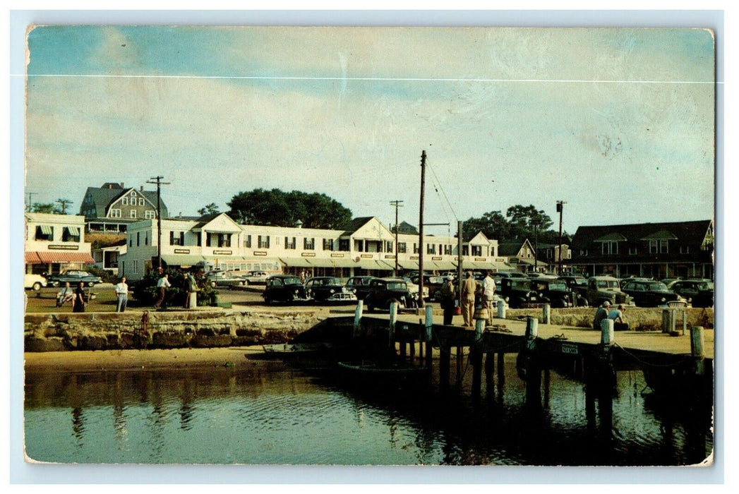 Watch Hill RI, View Of Business Section And Parking Area Waterfront Postcard