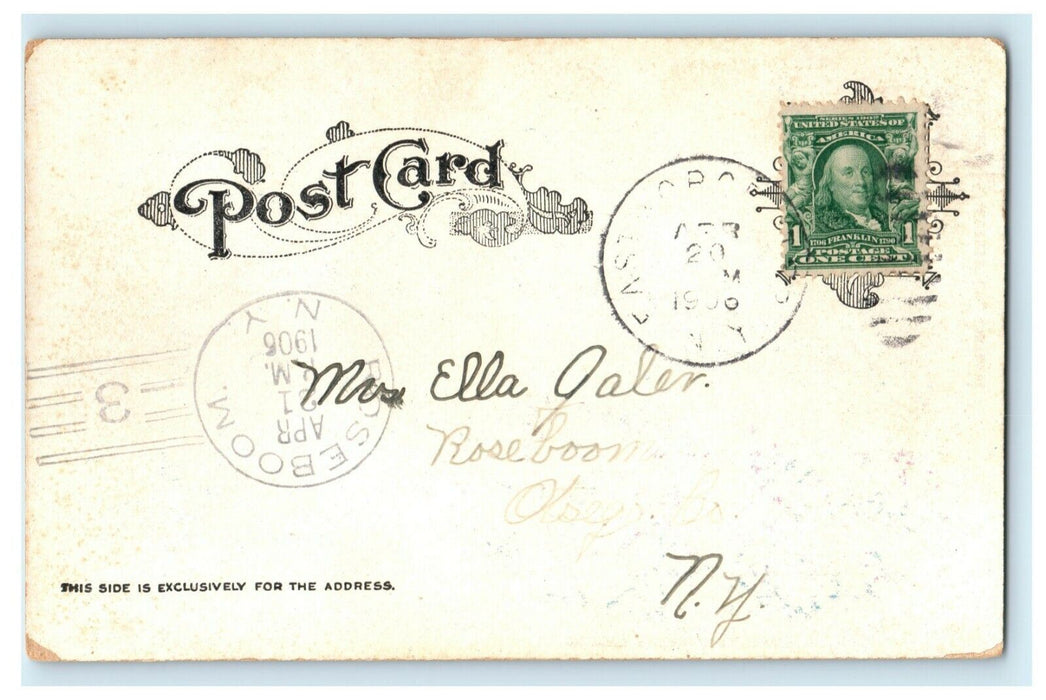 1906 Genuine Fishing Smack Sailboat Roseboom New York NY Posted Postcard