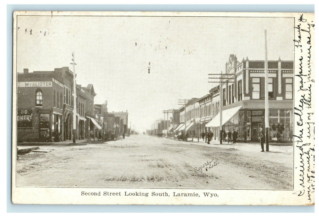 1906 Second St. Laramie Wyoming WY Posted Antique Postcard