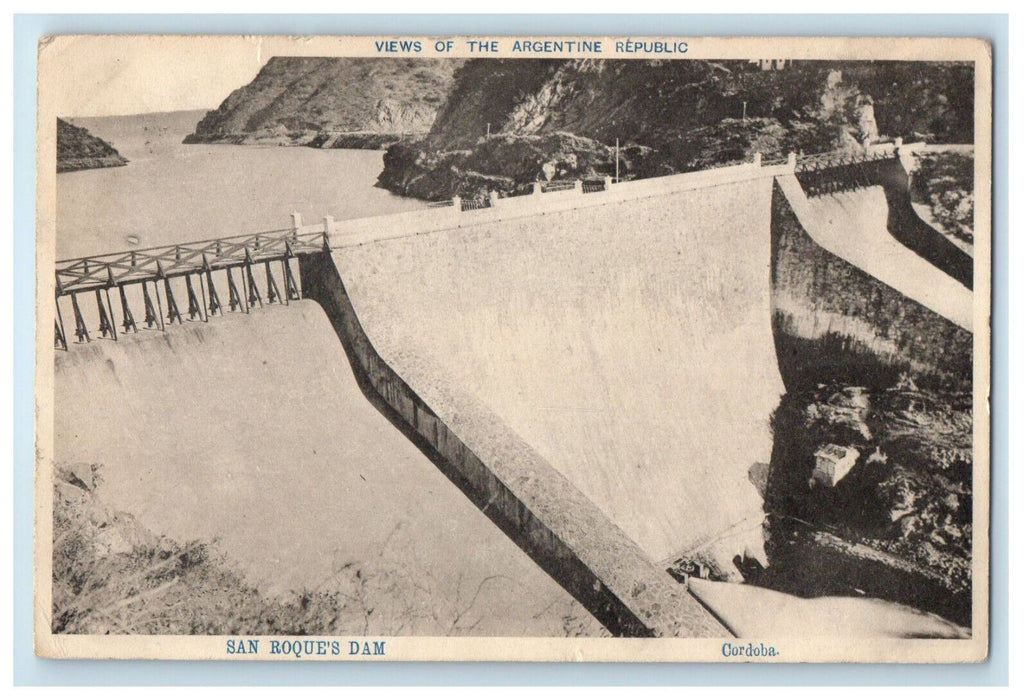 1915 Views of the Argentine Republic San Roque's Dam Cordoba Postcard