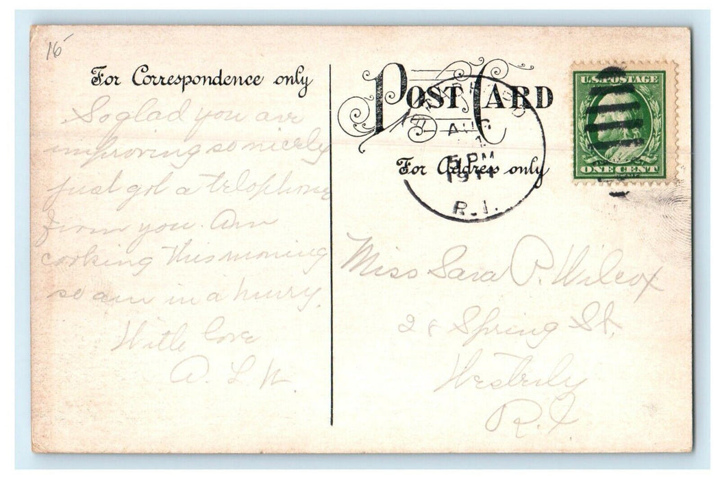 c1910's Golf Club House Watch Hill Road Rhode Island RI Antique Postcard