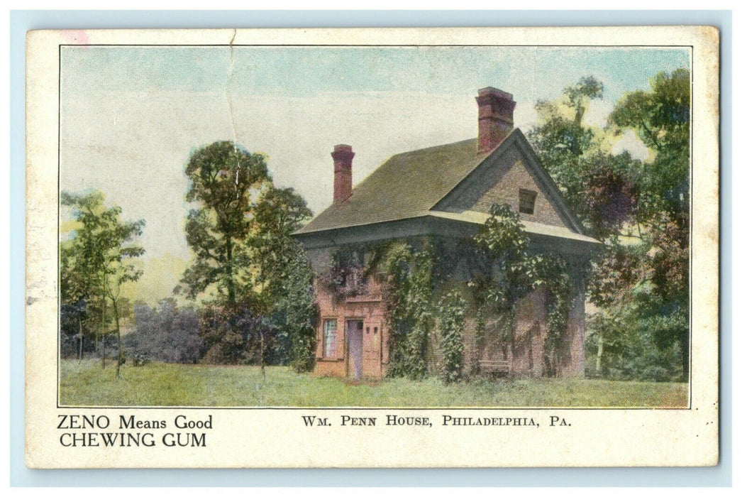c1910 Zeno Chewing Gum William Penn House Advertising Philadelphia PA Postcard