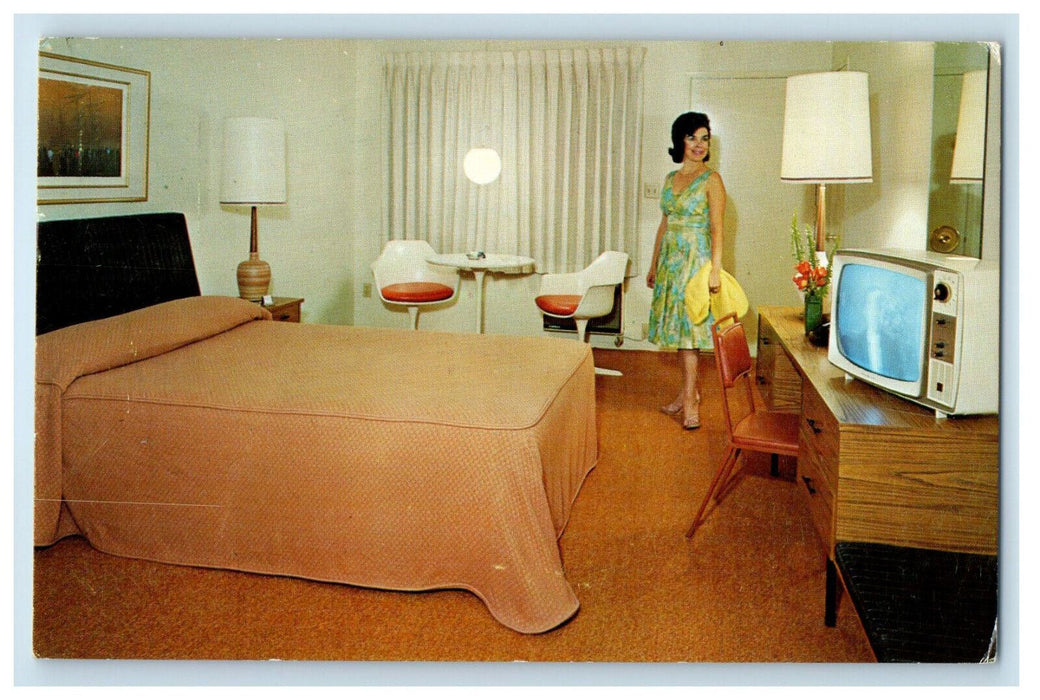 1966 Room View, Astromotel Dodge City Kansas KS Posted Vintage Postcard