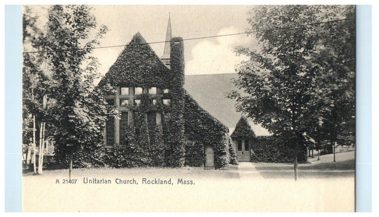 1905 Unitarian Church, Rockland Massachusetts MA Antique Postcard