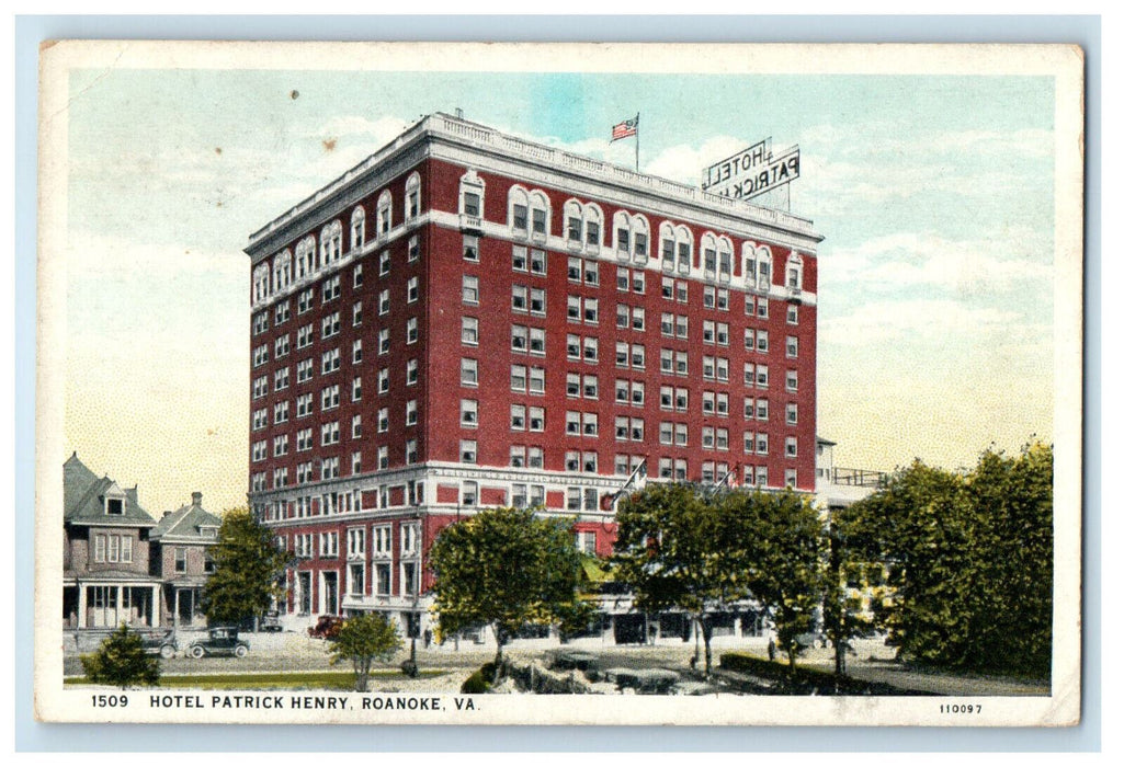 1944 Hotel Patrick Henry, Roanoke Virginia VA Wirtz VA Antique Postcard