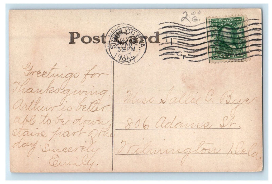1907 View of Riverside Club, Sioux City Iowa IA Posted Antique Postcard