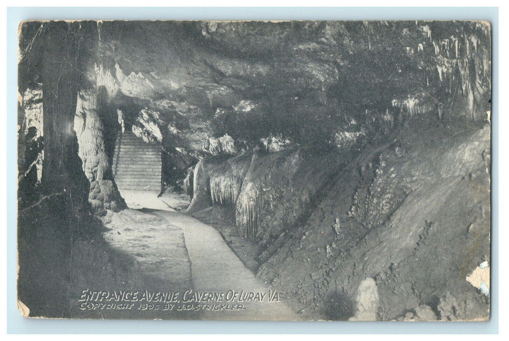 1925 Entrance Avenue Caverns of Luray Virginia VA Posted Antique Postcard