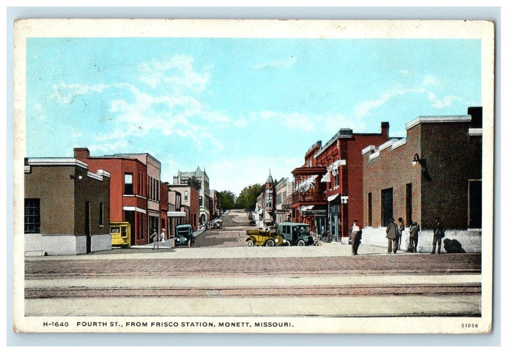 1937 Fourth Street From Frisco Station Monett Missouri MO Vintage Postcard