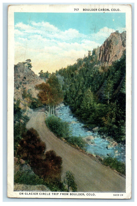 1935 On Glacier Circle Trip from Boulder Canon Colorado CO Posted Postcard