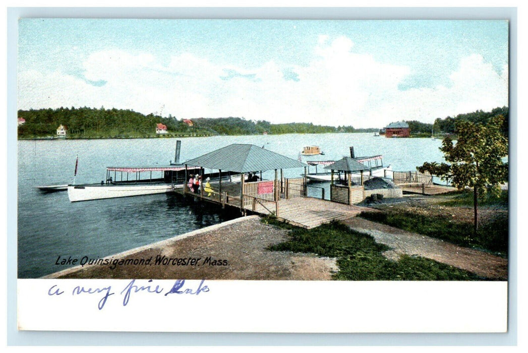1906 Boats View, Lake Quinsigamond, Worcester, Massachusetts MA Postcard
