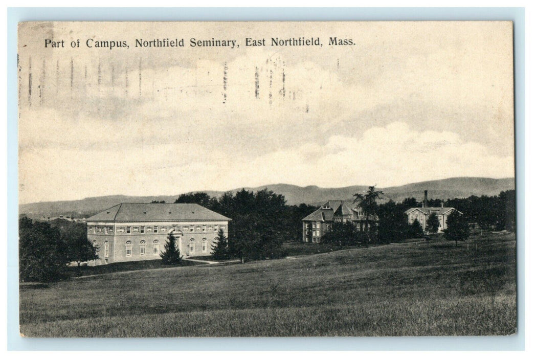 1916 Part of Campus Seminary East Northfield Massachusetts Antique Postcard