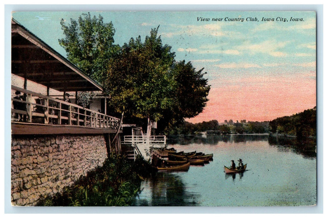 1911 View Near Country Club Iowa City Iowa IA Posted Antique Postcard
