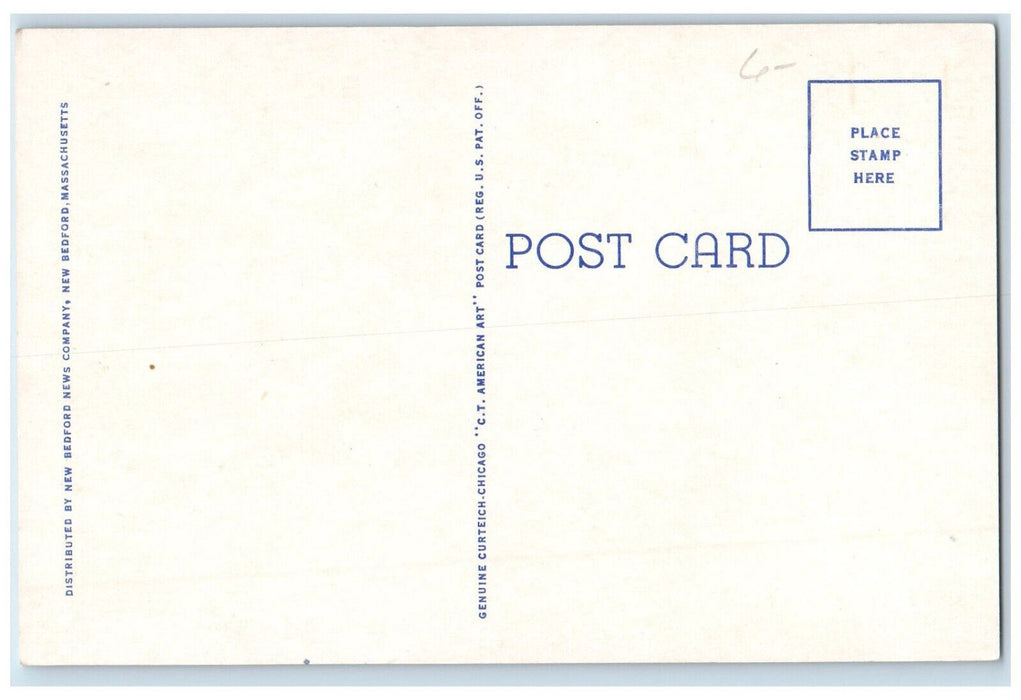 c1930's Steamship at Pier Oak Bluffs Martha's Vineyard Island MA Postcard