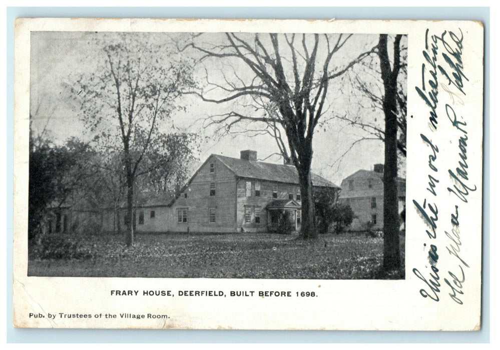 1908 Frary House Deerfield MA Massachusetts Posted Antique Postcard