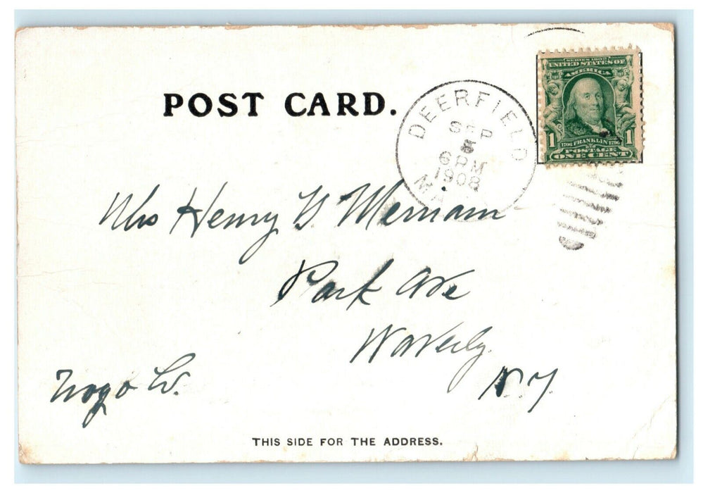 1908 Frary House Deerfield MA Massachusetts Posted Antique Postcard