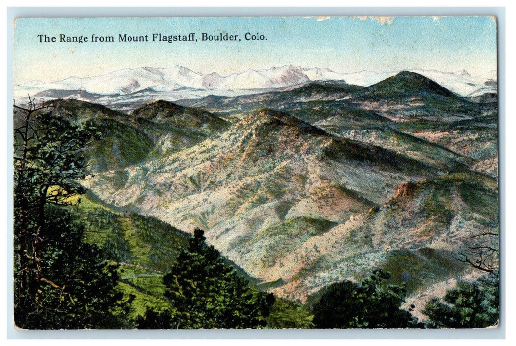 c1910 The Range from Mount Flagstaff Boulder Colorado CO Unposted Postcard