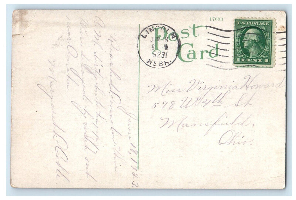 c1910's Post Office Building Car Lincoln Nebraska NE Posted Antique Postcard