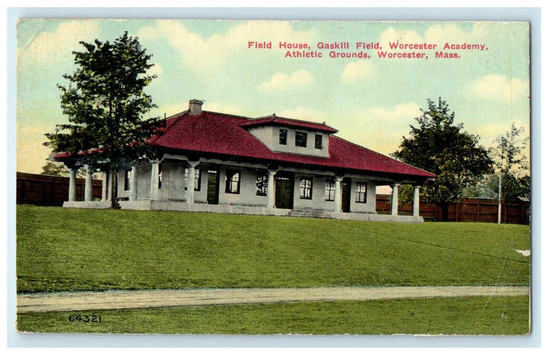 1914 Worcester Academy, Athletic Grounds, Worcester Massachusetts MA Postcard