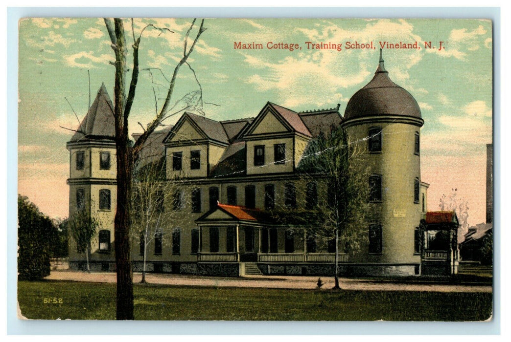 1915 Maxim Cottage Training School Vineland New Jersey NJ Posted Postcard
