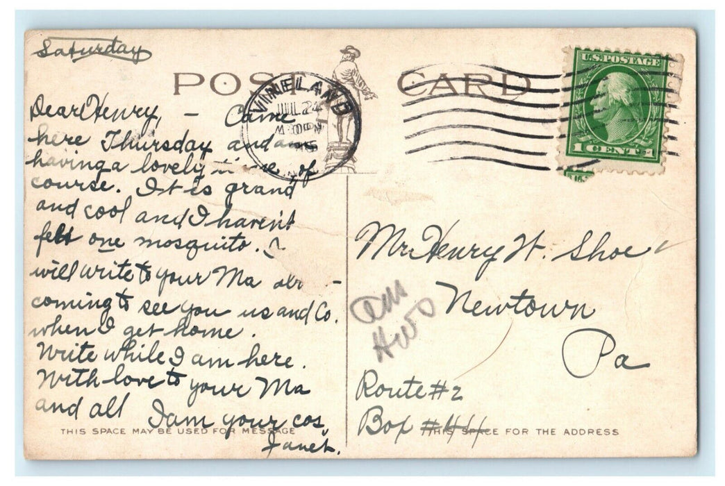 1915 Maxim Cottage Training School Vineland New Jersey NJ Posted Postcard