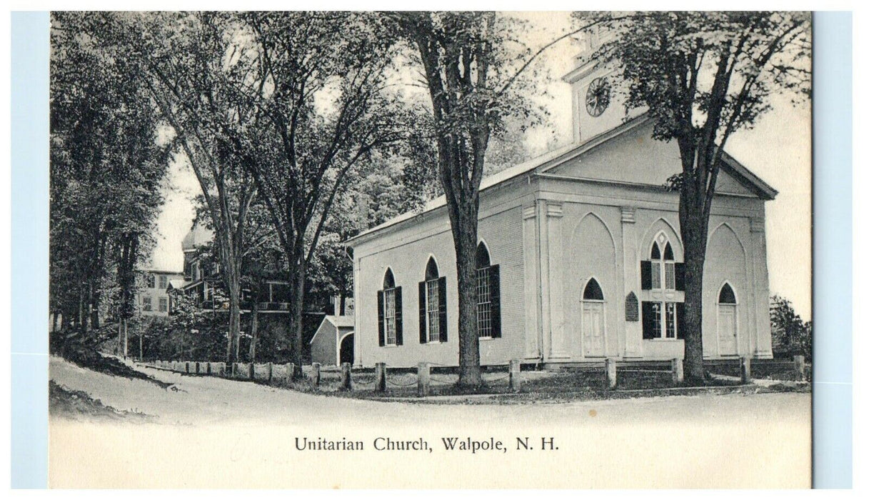 1905 Unitarian Church, Walpole New Hampshire NH Antique Unposted Postcard