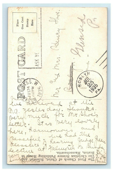 1935 First Church Christ Scientist Publishing House Boston RPPC Photo Postcard