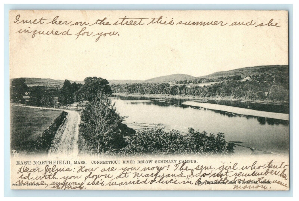1905 Tuck Connecticut River Seminary Campus East Northfield MA Postcard
