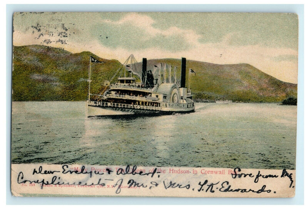 1906 Mary Powell Steamboat Hudson Cornwall Bay New York Postcard