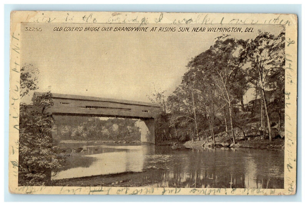 c1910 Old Covered Bridge Brandywine Wilmington Delaware DE Postcard