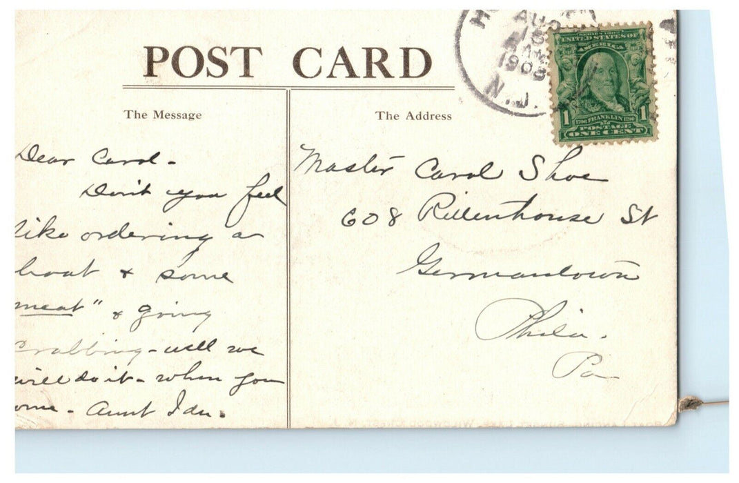 1908 Boat Landing Sunset Lake Wildwood Crest New Jersey NJ Posted Postcard